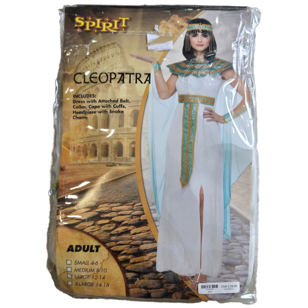 Spirit Halloween Cleopatra Costume Adult Lrg 12-14 Egyptian Dress ONLY *read